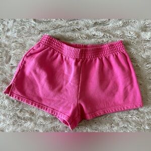 TNA pink fleece shorts